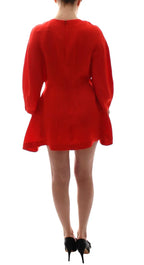 Fyodor Golan Red Mini Linen 3/4 Sleeve Sheath Dress - Zeiniez