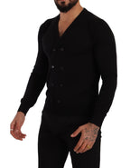 Dolce & Gabbana Black Cashmere Button Down Cardigan Sweater - Zeiniez