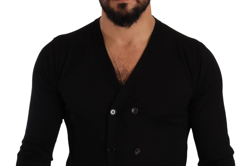 Dolce & Gabbana Black Cashmere Button Down Cardigan Sweater - Zeiniez