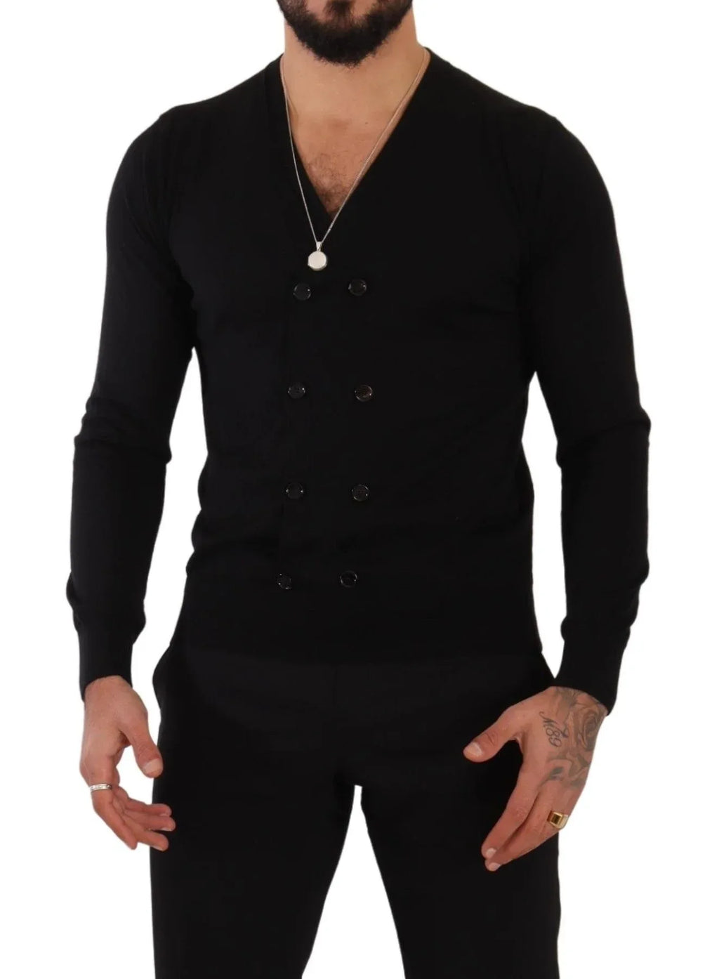 Dolce & Gabbana Black Cashmere Button Down Cardigan Sweater - Zeiniez