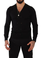 Dolce & Gabbana Black Cashmere Button Down Cardigan Sweater - Zeiniez