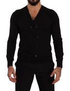 Dolce & Gabbana Black Cashmere Button Down Cardigan Sweater - Zeiniez