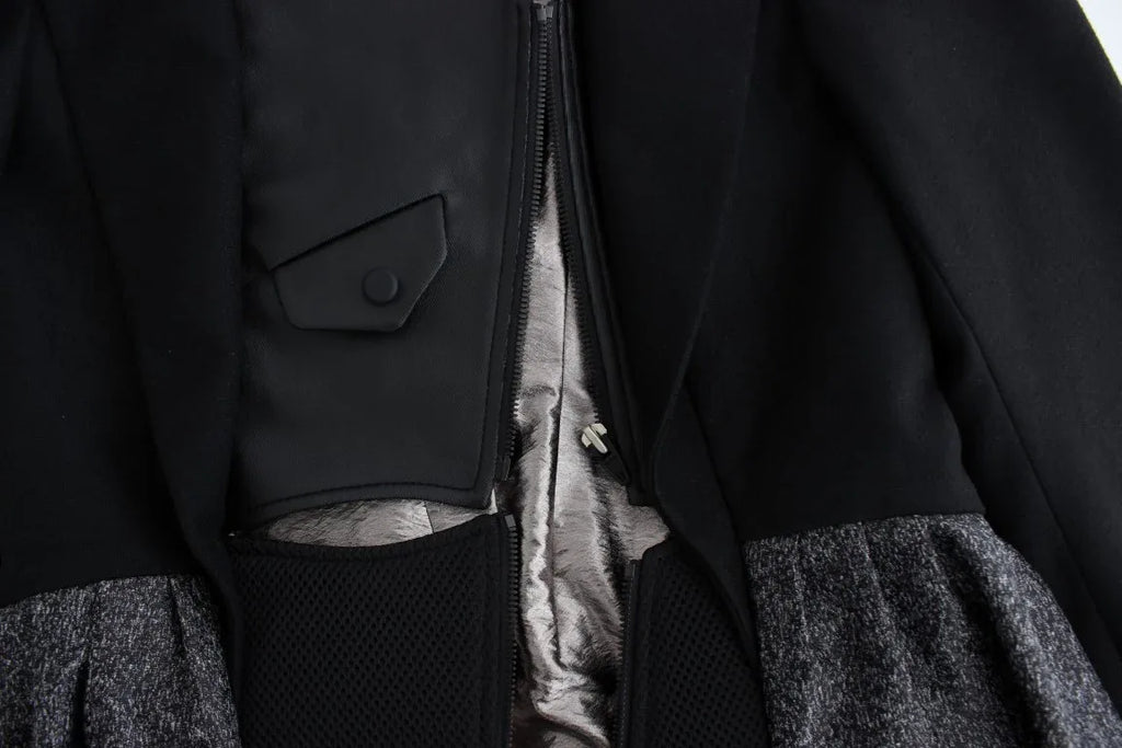 KAALE SUKTAE Black Short Blazer Coat Biker Jacket - Zeiniez