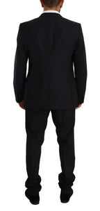Dolce & Gabbana Blue GOLD Wool Single Breasted 2 Piece Suit - Zeiniez