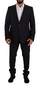 Dolce & Gabbana Blue GOLD Wool Single Breasted 2 Piece Suit - Zeiniez