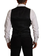 Dolce & Gabbana Blue Striped Wool Stretch Waistcoat Vest - Zeiniez