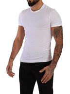 Dolce & Gabbana White Round Neck Cotton Stretch T-shirt Underwear - Zeiniez