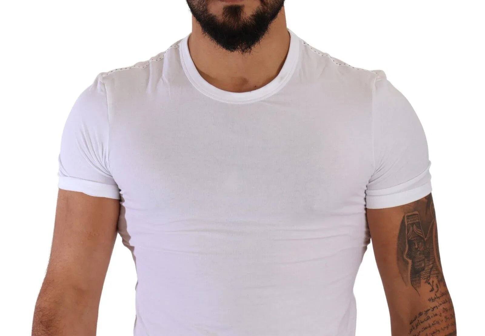 Dolce & Gabbana White Round Neck Cotton Stretch T-shirt Underwear - Zeiniez
