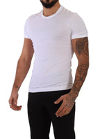 Dolce & Gabbana White Round Neck Cotton Stretch T-shirt Underwear - Zeiniez