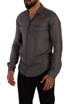 Dolce & Gabbana Gray Fantasy Pattern Pajama Top Mens Shirt - Zeiniez