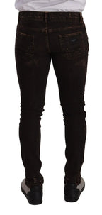 Dolce & Gabbana Brown Distressed Slim Fit Skinny Denim Jeans - Zeiniez