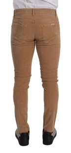 Dolce & Gabbana Brown Corduroy Cotton Skinny Slim Fit Jeans - Zeiniez