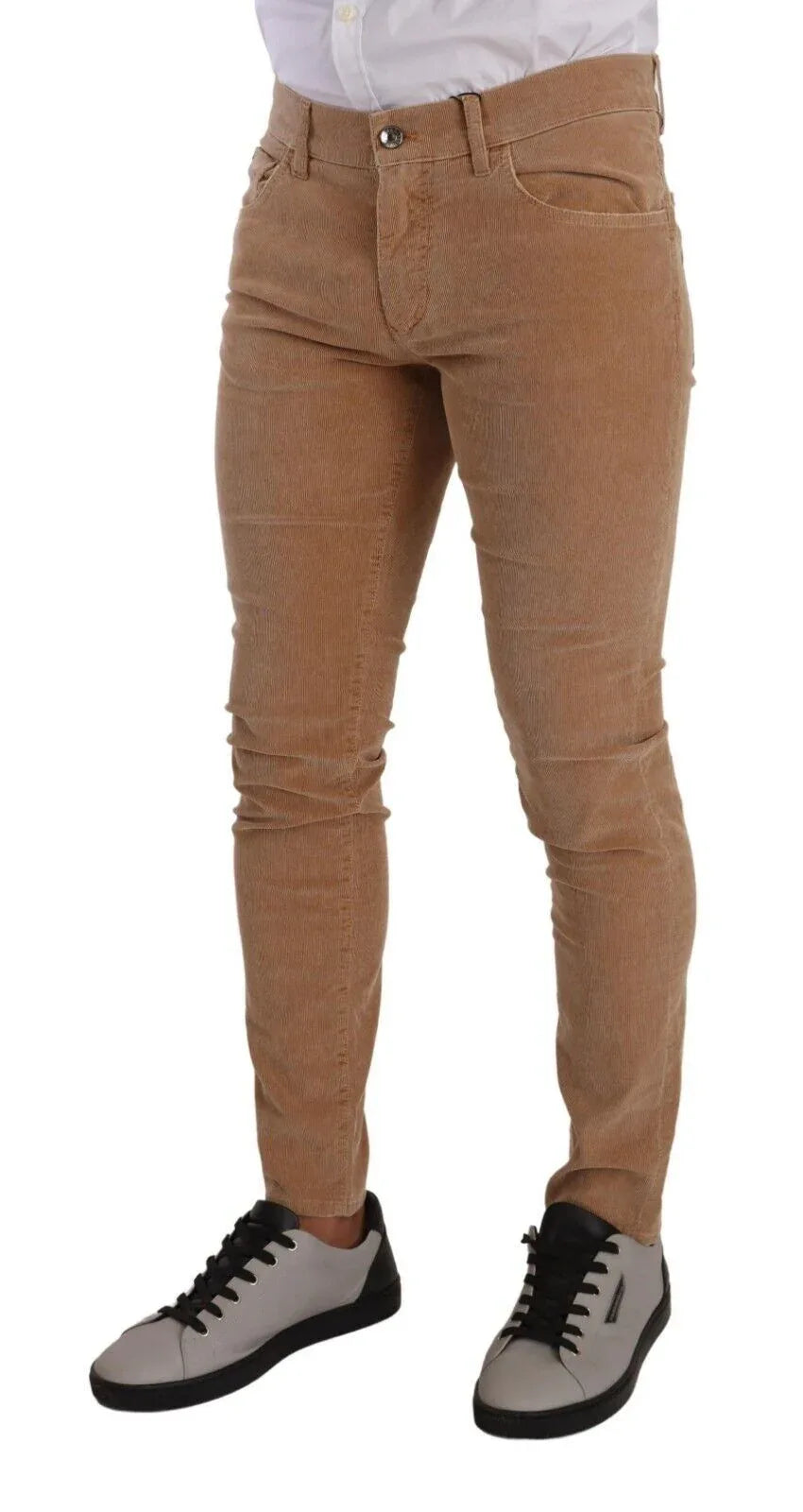 Dolce & Gabbana Brown Corduroy Cotton Skinny Slim Fit Jeans - Zeiniez