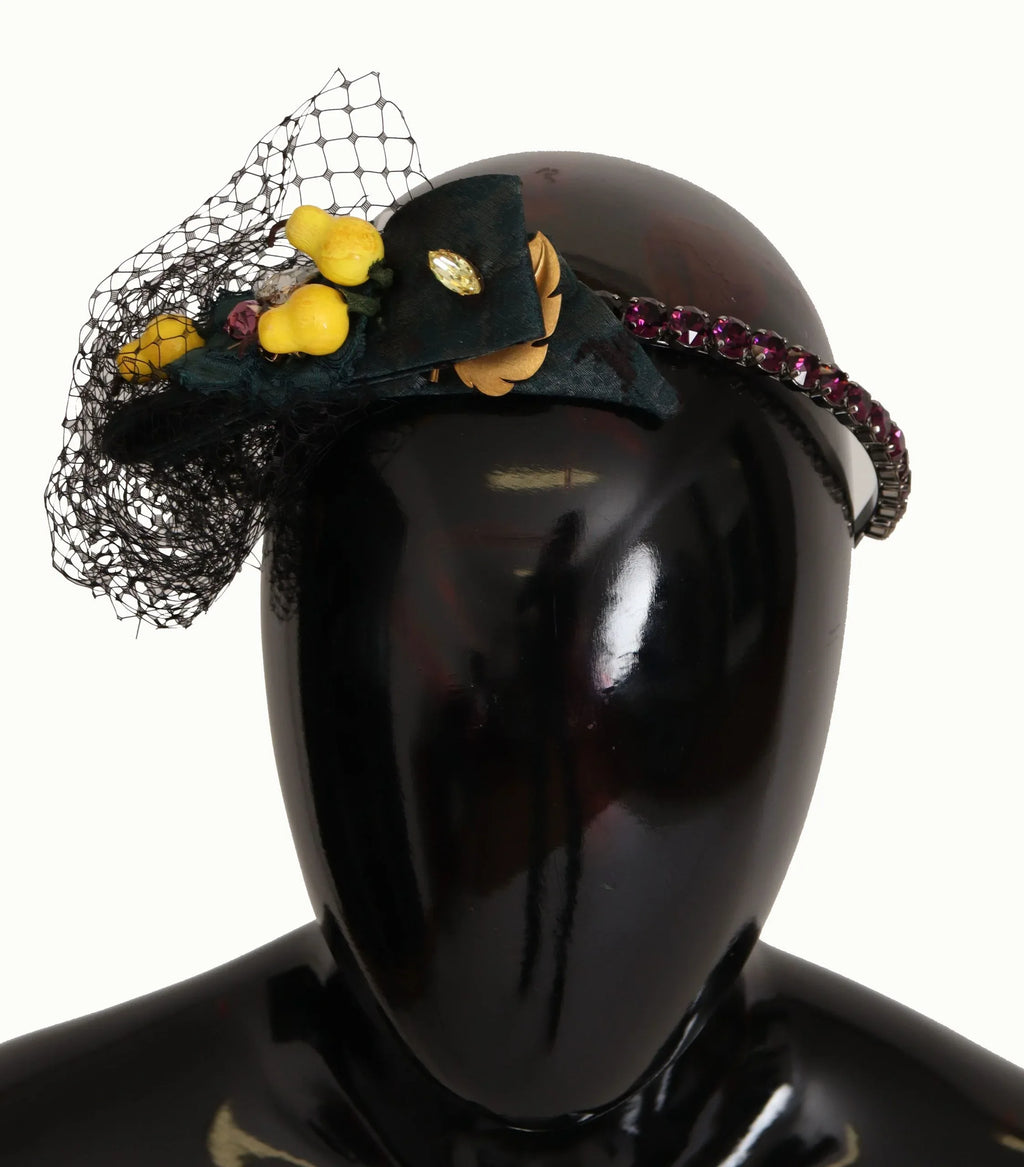 Dolce & Gabbana Purple Crystal Diadem Headband Lemons Sicily Tiara - Zeiniez