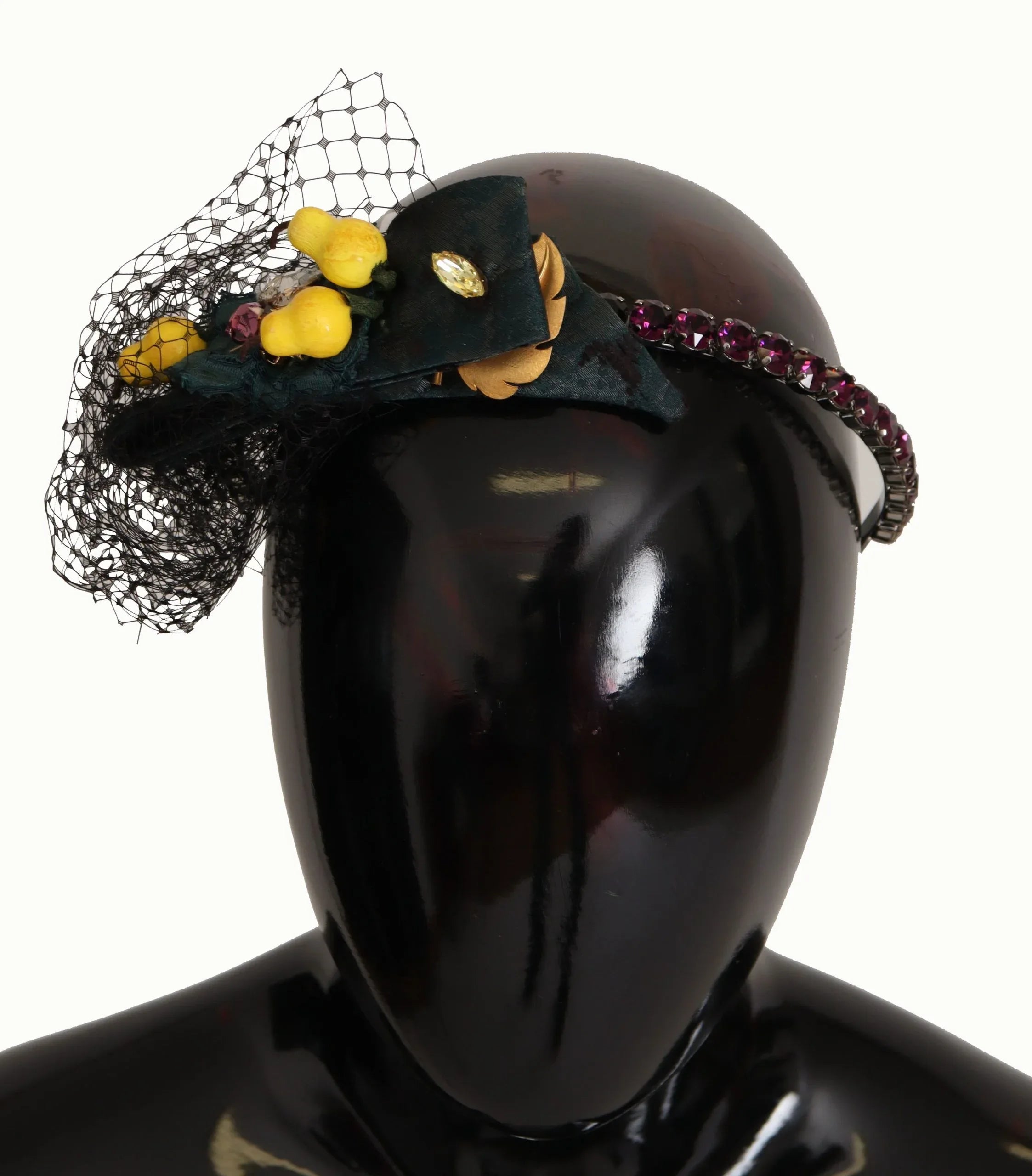 Dolce & Gabbana Purple Crystal Diadem Headband Lemons Sicily Tiara - Zeiniez