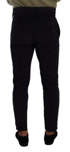 Dolce & Gabbana Blue Cotton Skinny Corduroy Trouser Pants - Zeiniez