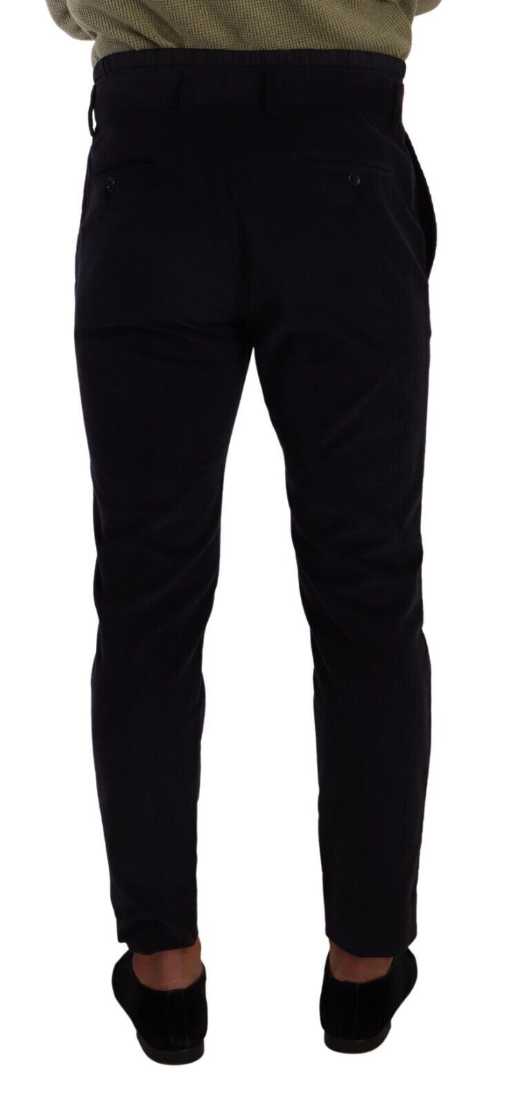 Dolce & Gabbana Blue Cotton Skinny Corduroy Trouser Pants - Zeiniez