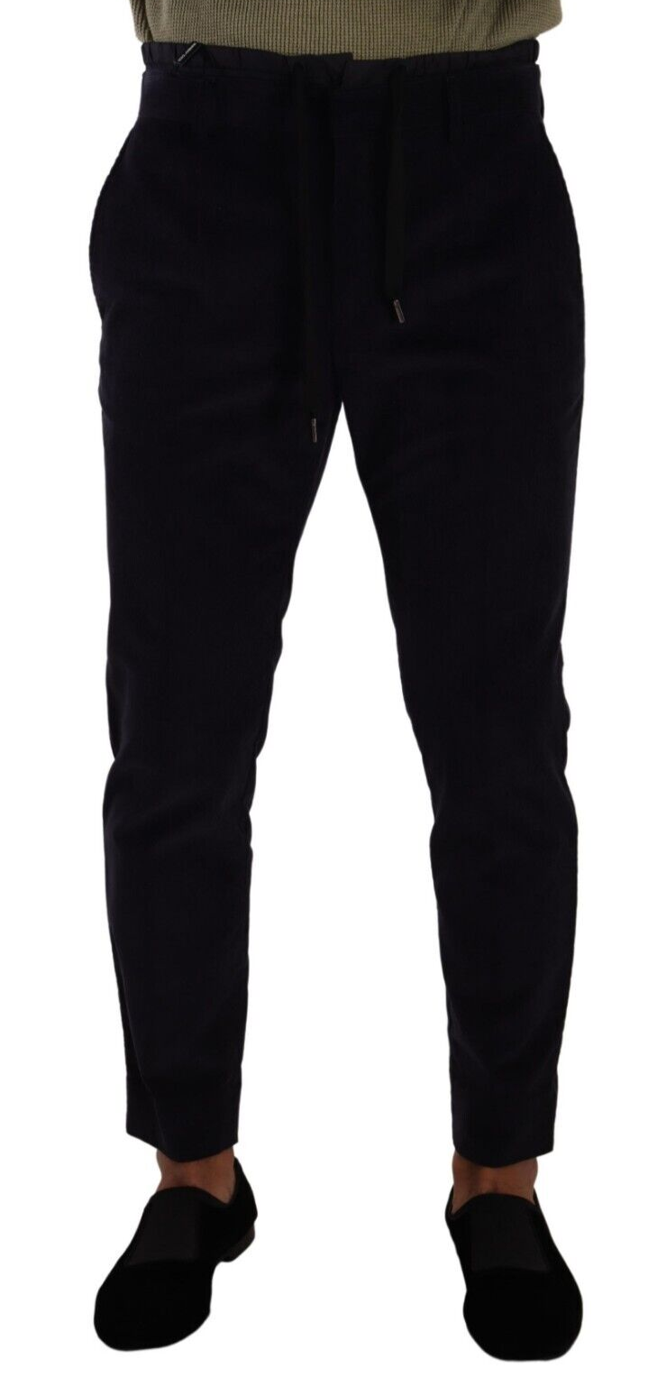 Dolce & Gabbana Blue Cotton Skinny Corduroy Trouser Pants - Zeiniez