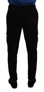 Dolce & Gabbana Black Viscose Skinny Cargo Trouser Pants - Zeiniez