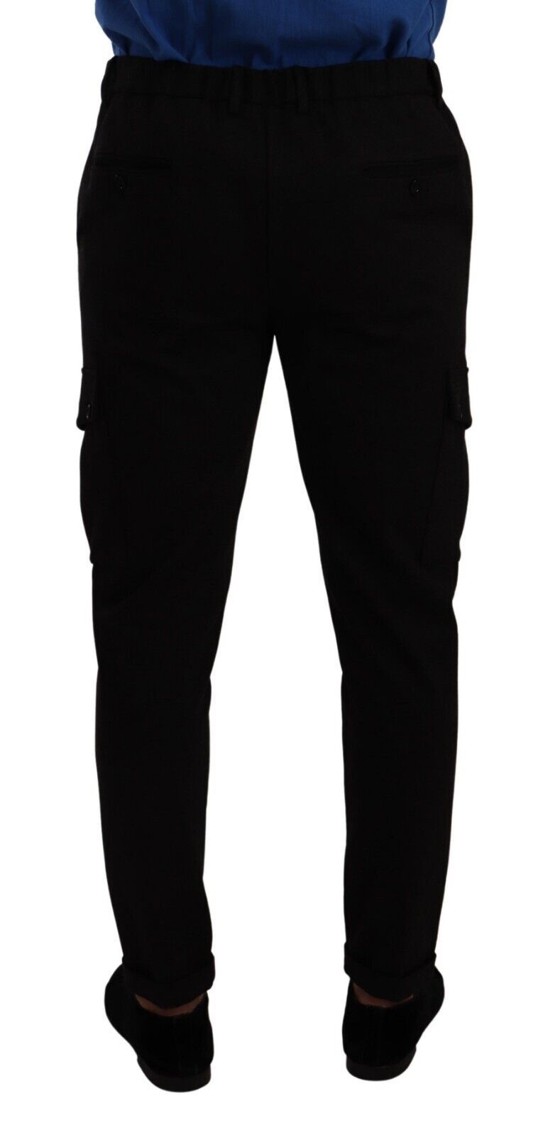 Dolce & Gabbana Black Viscose Skinny Cargo Trouser Pants - Zeiniez