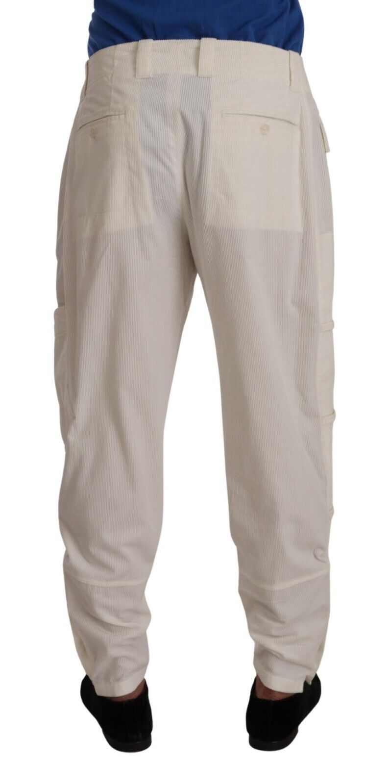 Dolce & Gabbana Off White Cotton Corduroy Cargo Pants - Zeiniez