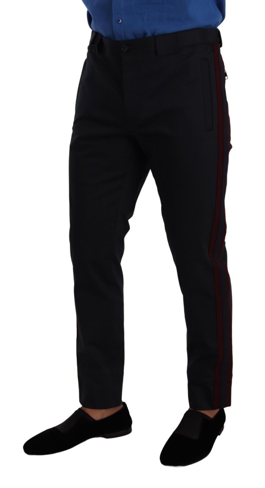 Dolce & Gabbana Blue Bordeaux Cotton Skinny Chino Pants - Zeiniez