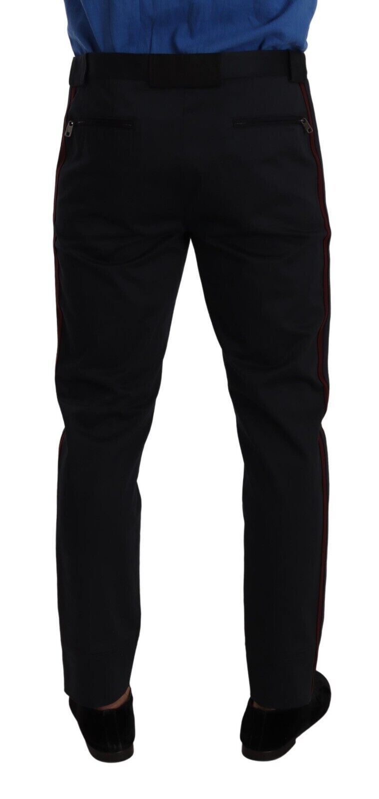 Dolce & Gabbana Blue Bordeaux Cotton Skinny Chino Pants - Zeiniez