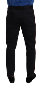 Dolce & Gabbana Blue Bordeaux Cotton Skinny Chino Pants - Zeiniez