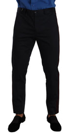 Dolce & Gabbana Blue Bordeaux Cotton Skinny Chino Pants - Zeiniez