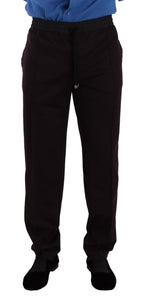 Dolce & Gabbana Bordeaux Cotton Mens Skinny Trouser Pants - Zeiniez