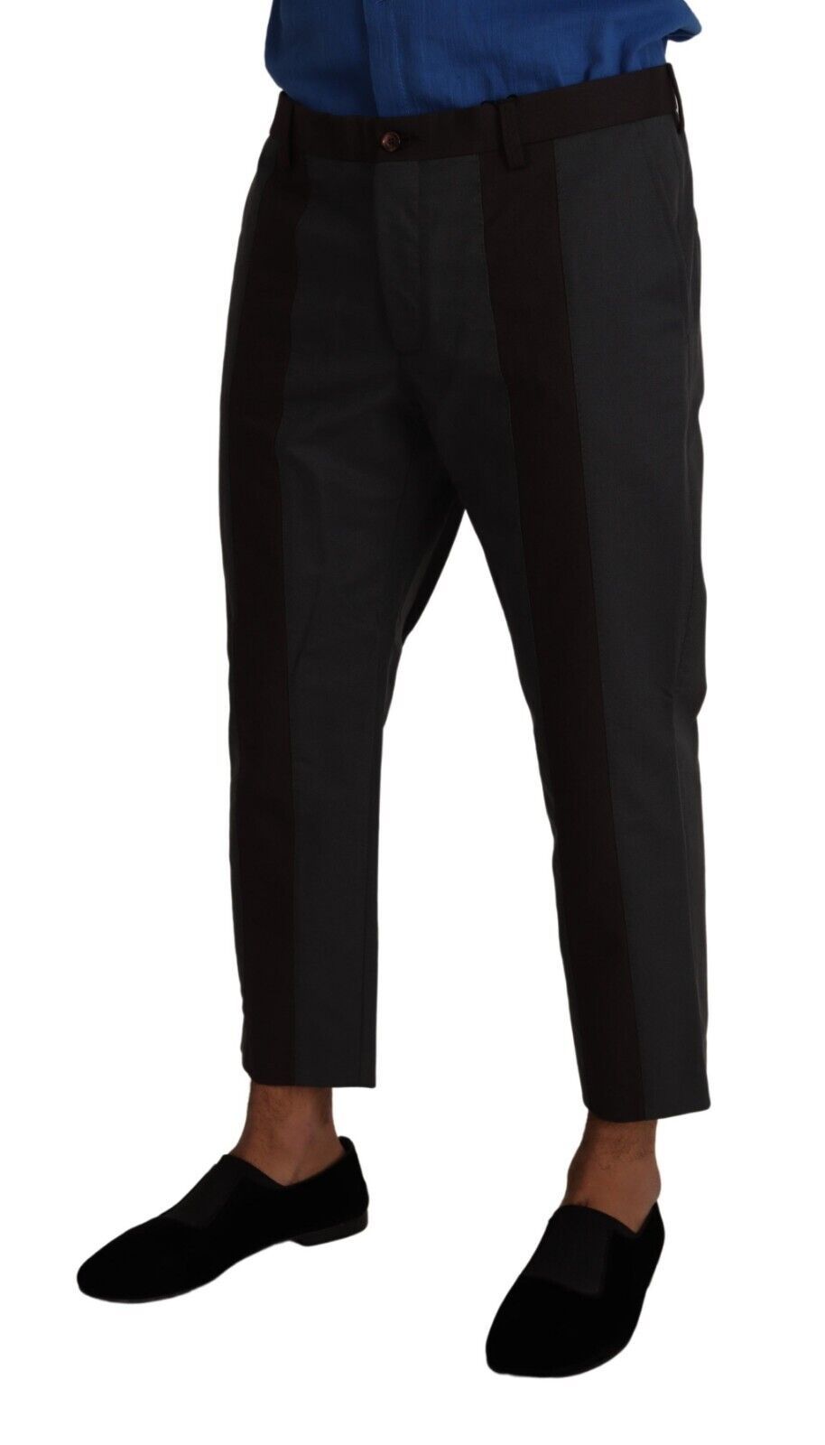 Dolce & Gabbana Gray Bordeaux Striped Cropped Trouser Pants - Zeiniez