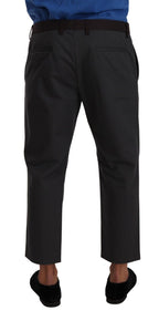 Dolce & Gabbana Gray Bordeaux Striped Cropped Trouser Pants - Zeiniez