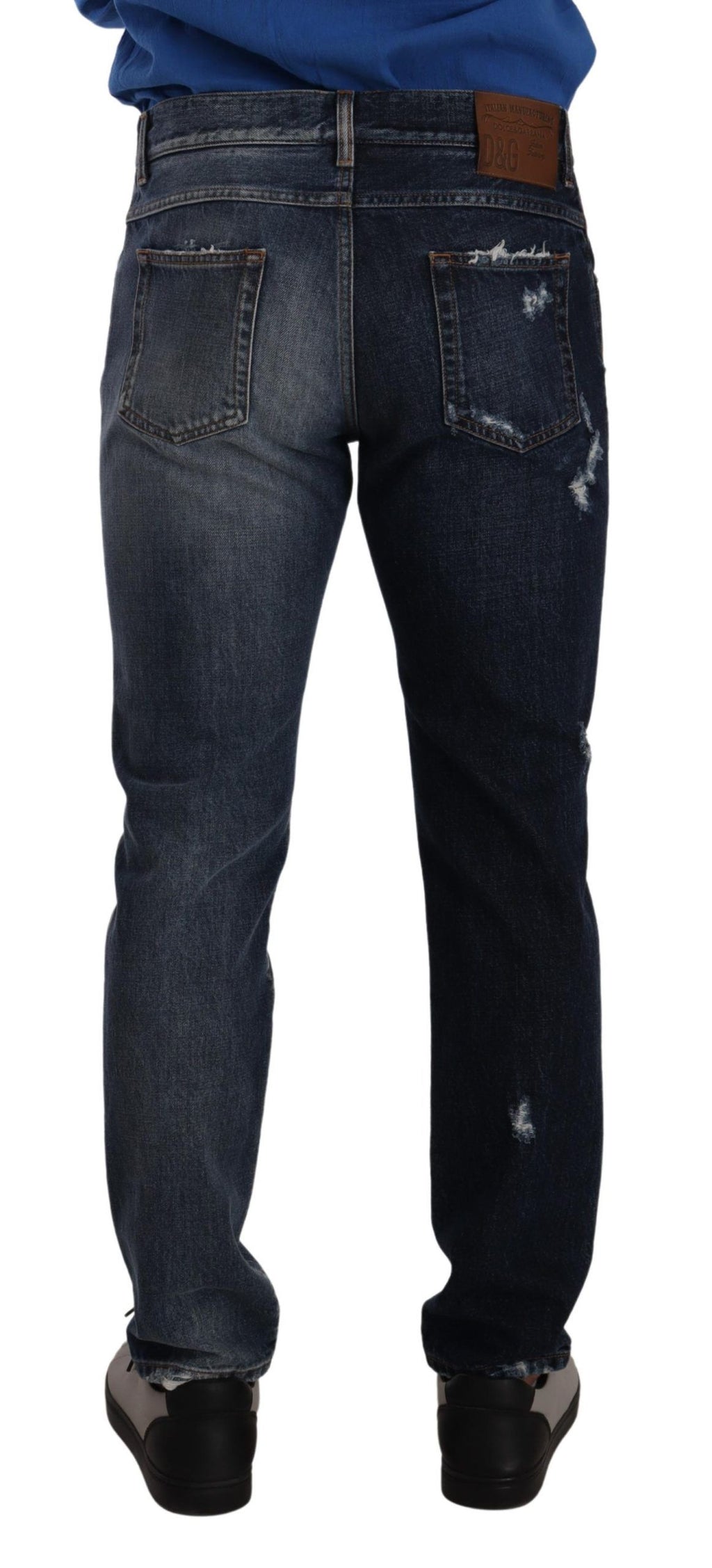 Dolce & Gabbana Blue Cotton Regular Denim Trousers Jeans - Zeiniez