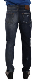 Dolce & Gabbana Blue Cotton Regular Denim Trousers Jeans - Zeiniez