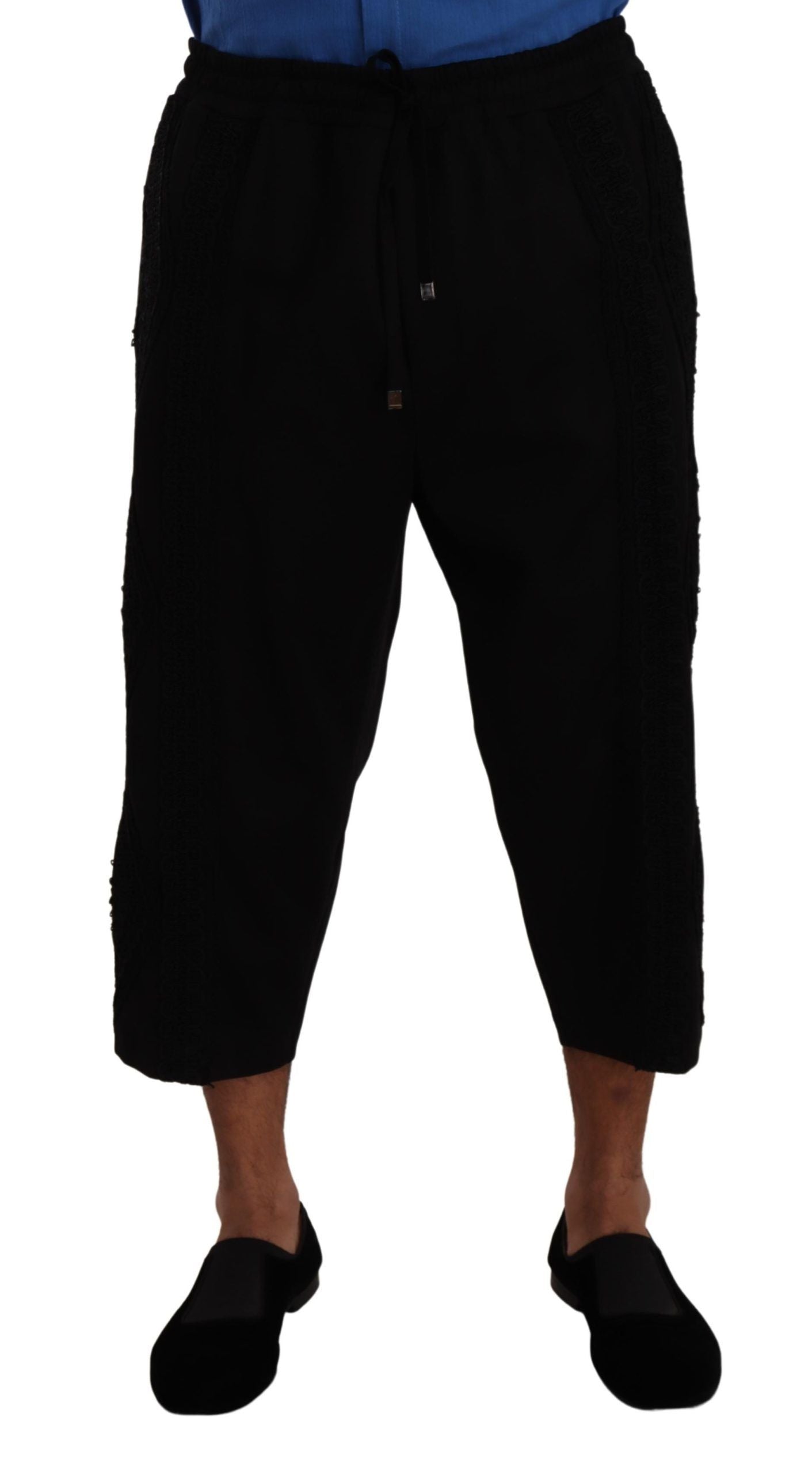 Dolce & Gabbana Black Cotton Torero Sweatpants Shorts Pants - Zeiniez