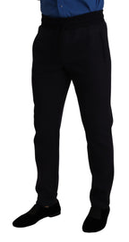 Dolce & Gabbana Blue Cotton Stretch Jogging Trouser Pants - Zeiniez