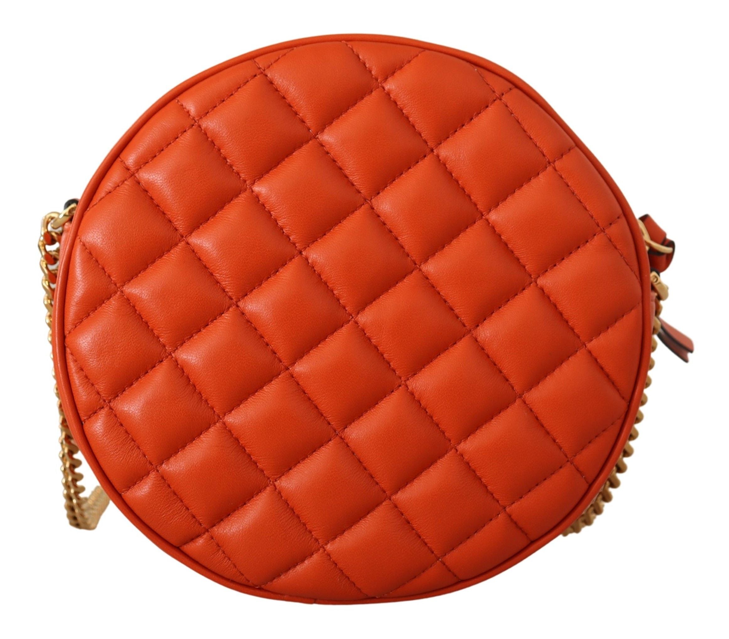 Versace Red Nappa Leather Medusa Round Crossbody Bag - Zeiniez
