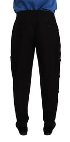 Dolce & Gabbana Black Cotton Stretch Tapered Cargo Pants - Zeiniez