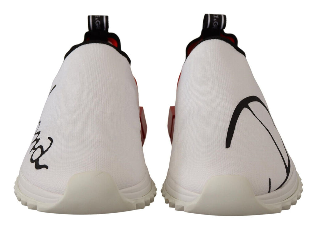 Dolce & Gabbana White Red Sorrento Sandals Sneakers - Zeiniez