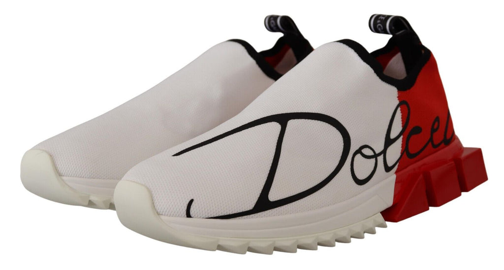 Dolce & Gabbana White Red Sorrento Sandals Sneakers - Zeiniez