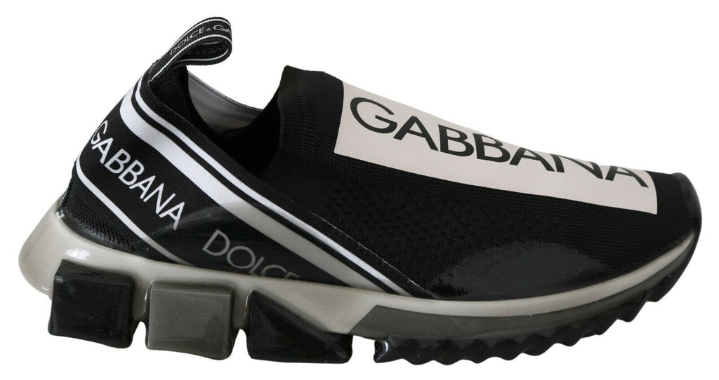 Dolce & Gabbana Black White SORRENTO Sport Stretch Sneakers - Zeiniez