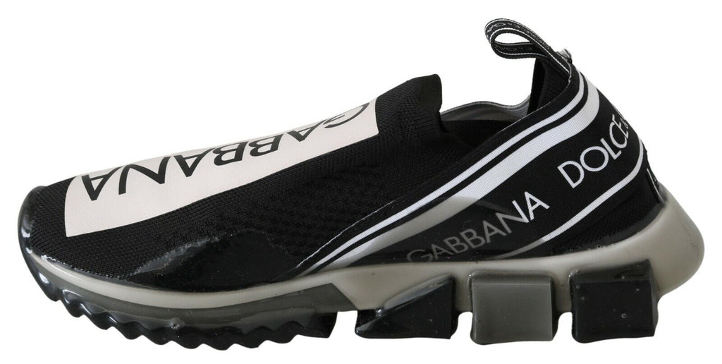 Dolce & Gabbana Black White SORRENTO Sport Stretch Sneakers - Zeiniez