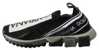 Dolce & Gabbana Black White SORRENTO Sport Stretch Sneakers - Zeiniez