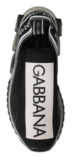 Dolce & Gabbana Black White SORRENTO Sport Stretch Sneakers - Zeiniez