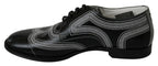 Dolce & Gabbana Black Leather Derby Formal White Lace Shoes - Zeiniez