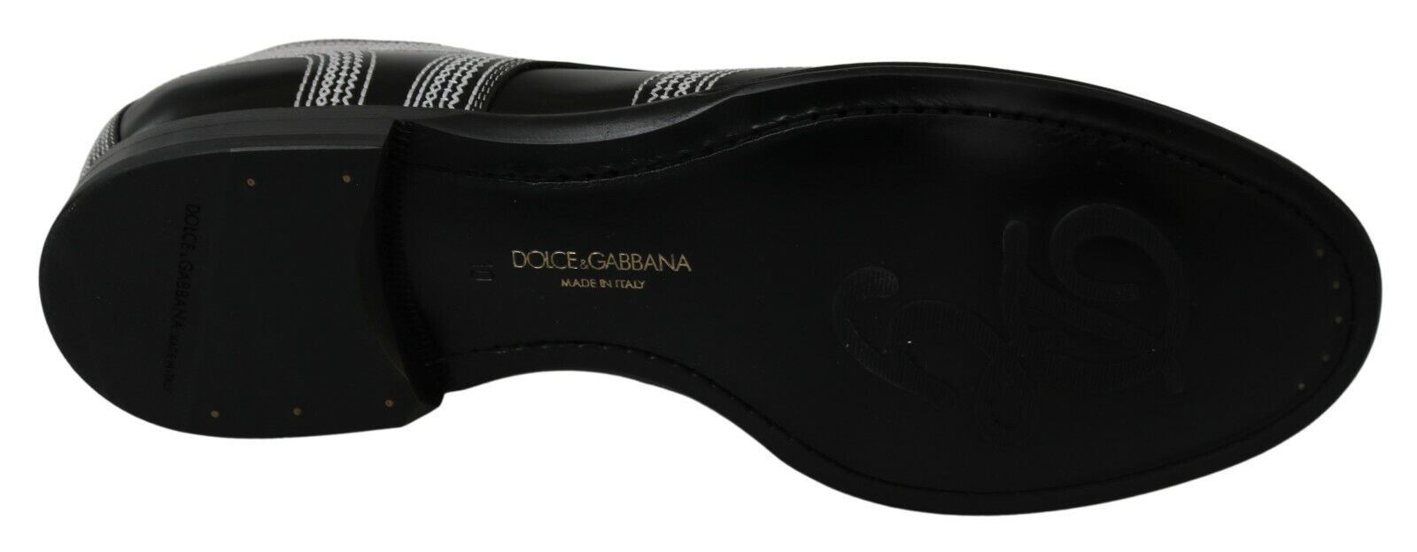 Dolce & Gabbana Black Leather Derby Formal White Lace Shoes - Zeiniez