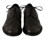 Dolce & Gabbana Brown Leather Wingtip Derby Formal Shoes - Zeiniez