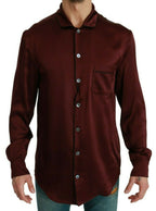 Dolce & Gabbana Bordeaux Silk Pajama Casual Shirt - Zeiniez