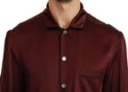 Dolce & Gabbana Bordeaux Silk Pajama Casual Shirt - Zeiniez