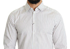 Dolce & Gabbana White Striped Formal MARTINI Shirt - Zeiniez